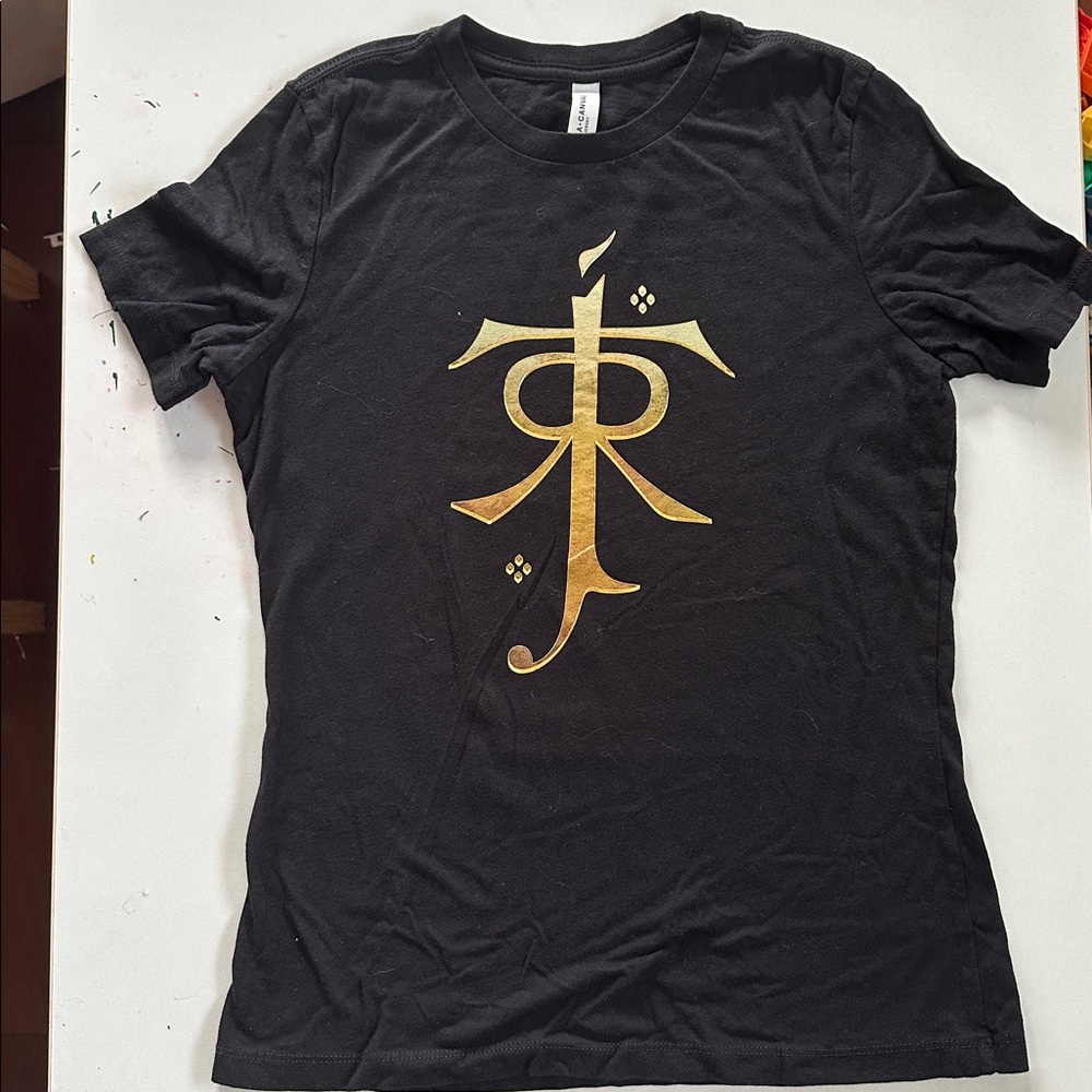 Bella+Canvas Black Short-Sleeve Tee with Gold Symbol